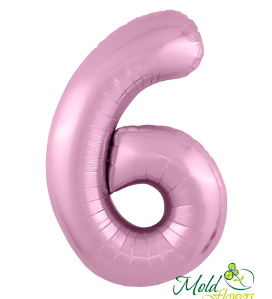 Balon cifra din folie "6" roz foto 394x433